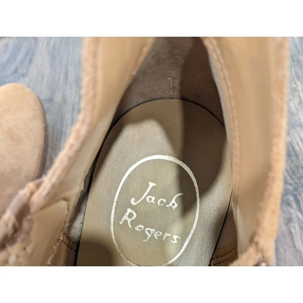 Jack Rogers Peyton Tan Suede Ankle Boots Size 8